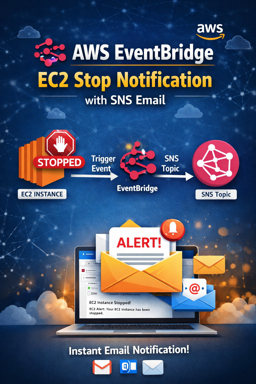 AWS EventBridge EC2 Stop Notification with SNS Email